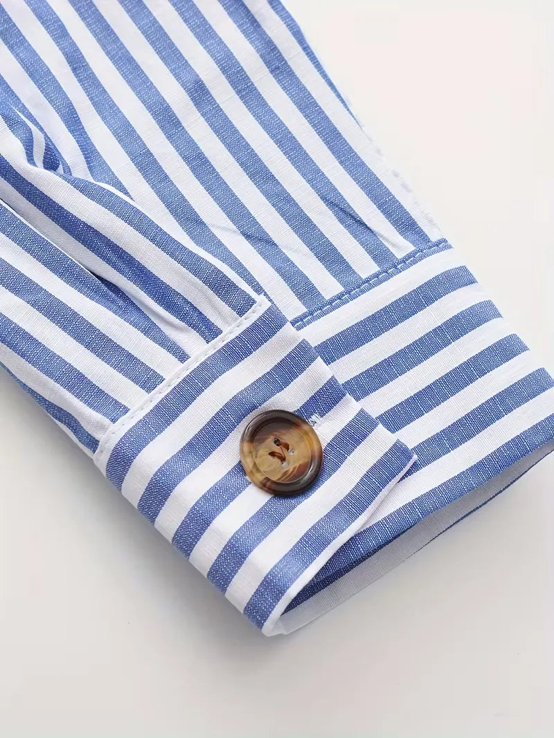 Mens Striped Casual Shirt Slim Fit
