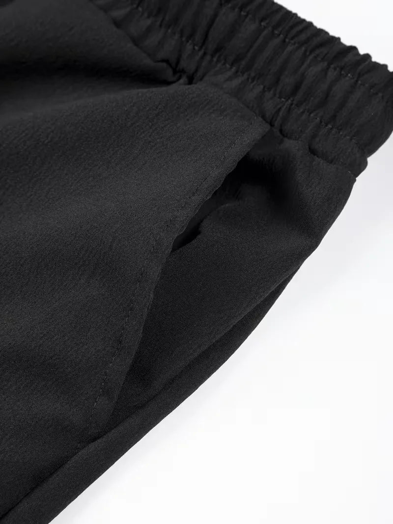 Mens Loose Fit Shorts Elastic Waist Drawstring