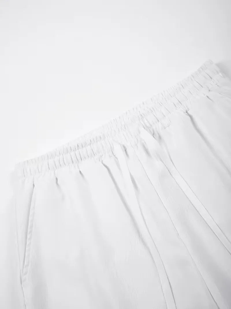 Mens Loose Fit Shorts Elastic Waist Drawstring