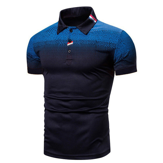 Mens Short Sleeve Polo Shirt Ribbed Collar