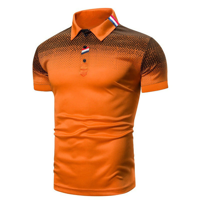 Mens Short Sleeve Polo Shirt Ribbed Collar