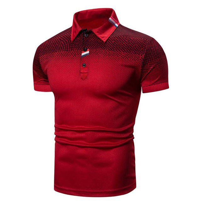 Mens Short Sleeve Polo Shirt Ribbed Collar