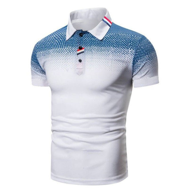 Mens Short Sleeve Polo Shirt Ribbed Collar