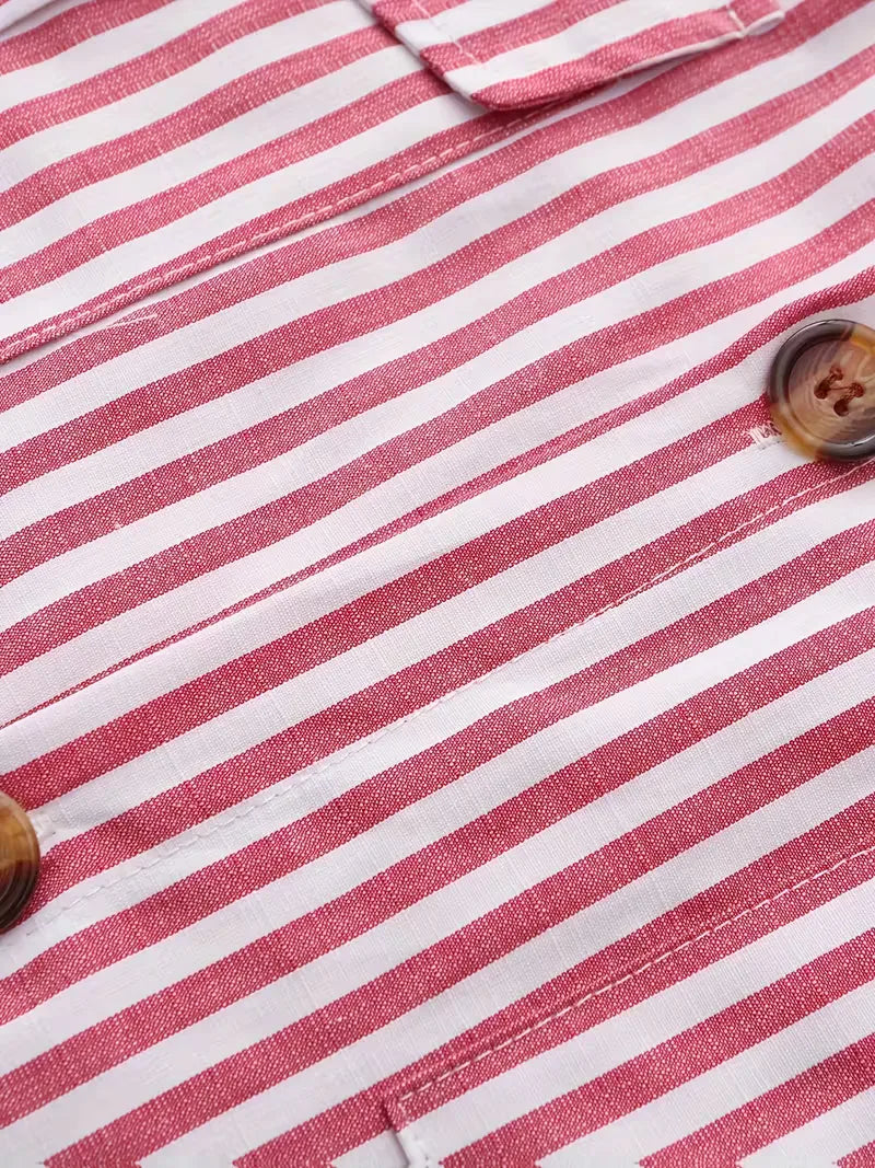 Mens Striped Casual Shirt Slim Fit