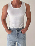 Ribbed Gym Tank Top Slim Fit Breathable Workout