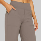 Soft Jersey Trousers Straight Leg Elastic Waist Pockets