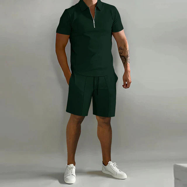 Mens Polo and Shorts Summer Set
