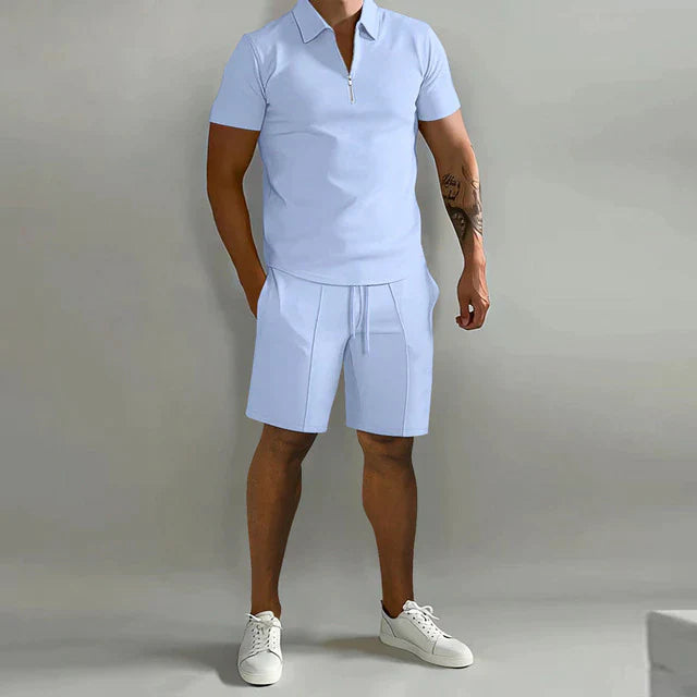 Mens Polo and Shorts Summer Set