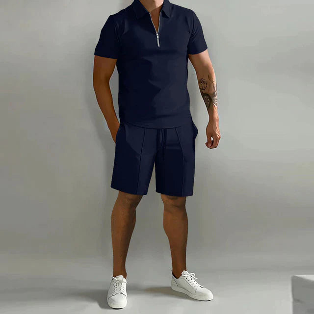 Mens Polo and Shorts Summer Set