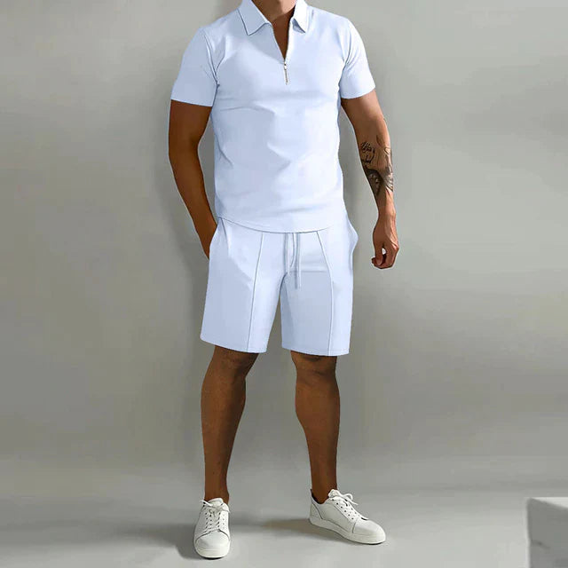Mens Polo and Shorts Summer Set