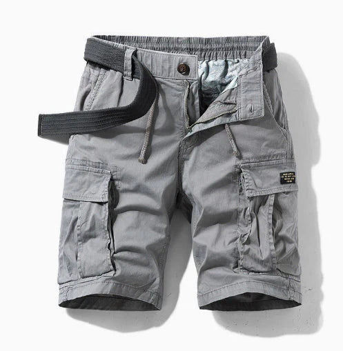 Mens Cargo Shorts Elastic Waist Multi Pocket Four Color
