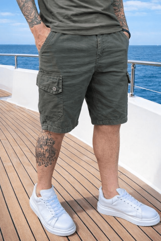 Mens Cargo Shorts Adjustable Hem Side Pocket Five Color