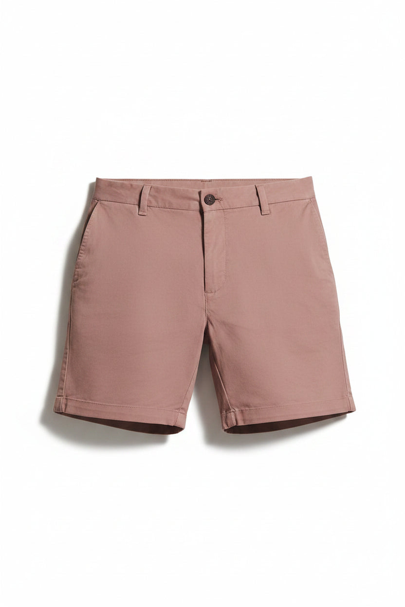 Mens Chino Shorts Slim Fit Stretch Short Inseam Pink