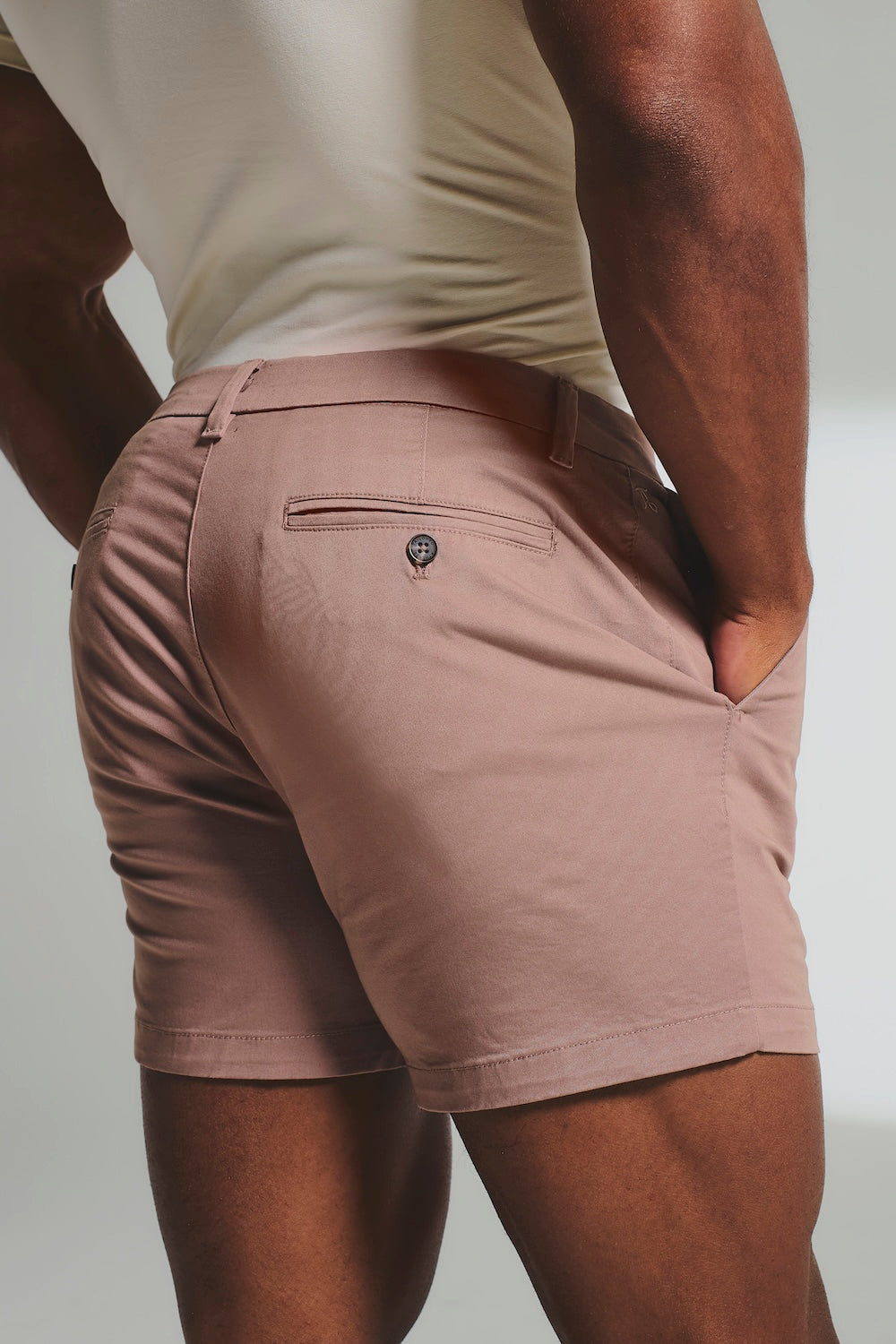 Mens Chino Shorts Slim Fit Stretch Short Inseam Pink