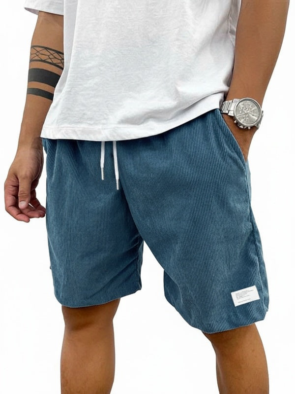 Mens Shorts Elastic Waist Drawstring Relaxed Fit Five Color