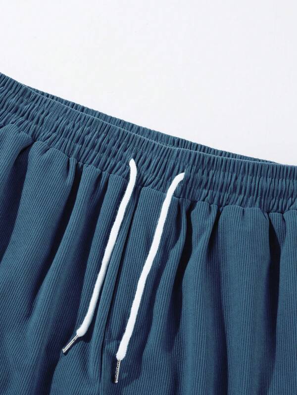 Mens Shorts Elastic Waist Drawstring Relaxed Fit Five Color