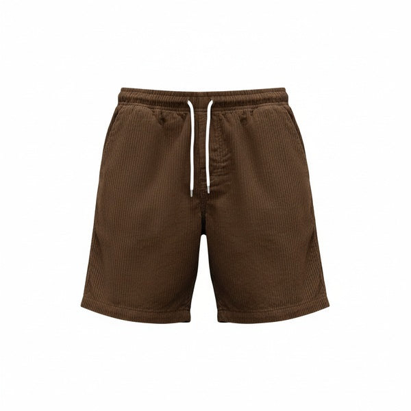 Mens Shorts Ribbed Elastic Waist Drawstring Five Color