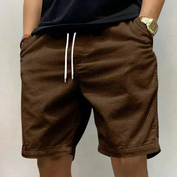 Mens Shorts Ribbed Elastic Waist Drawstring Five Color