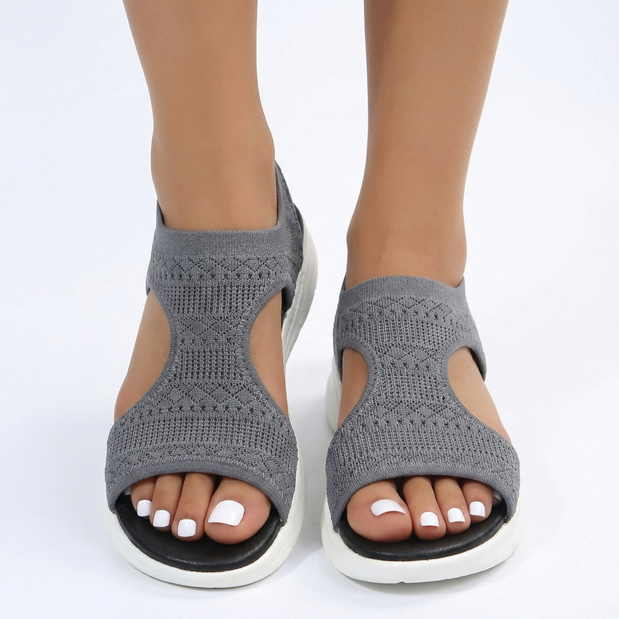 Orthopedic Sport Sandals Knit Slip On Arch Support