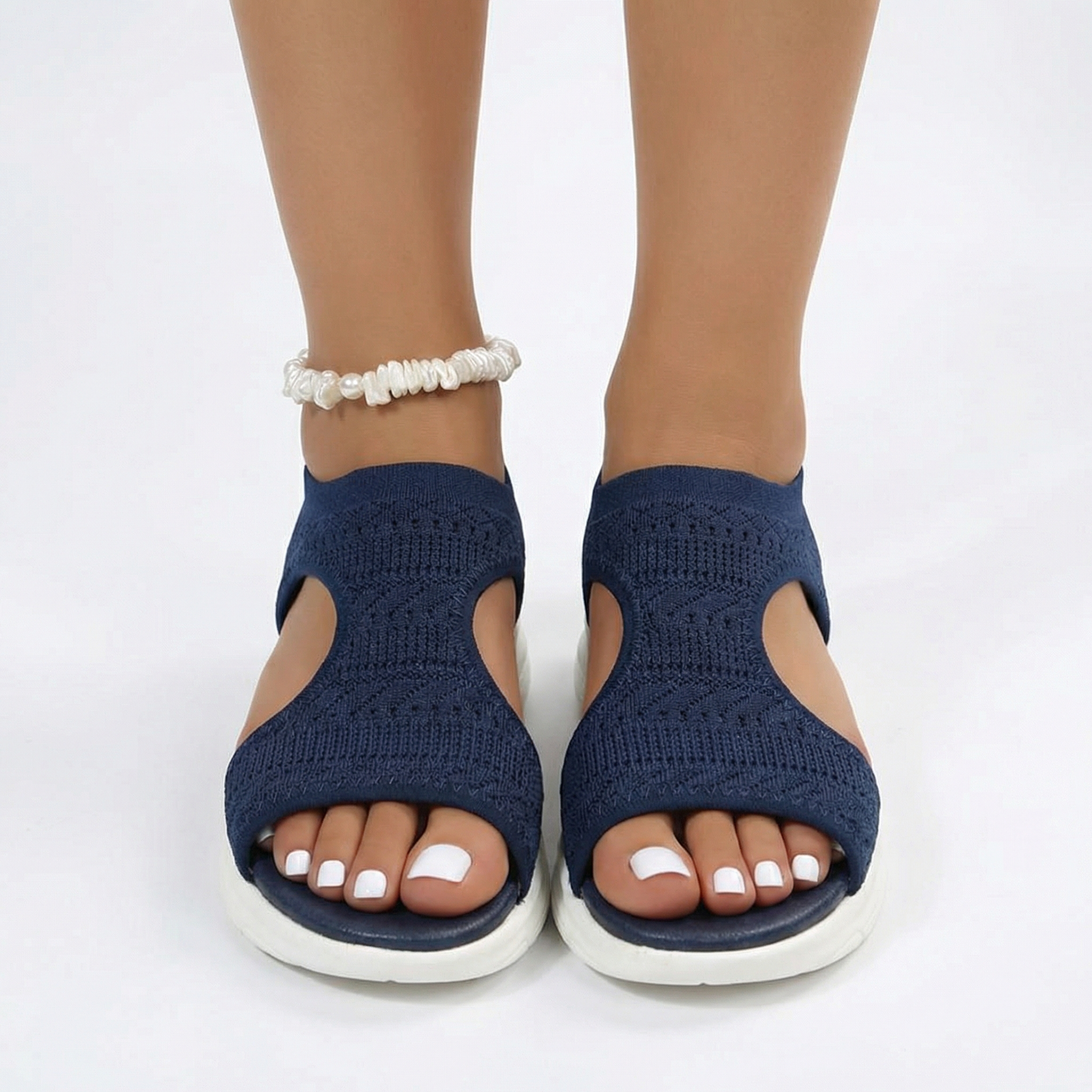 Orthopedic Sport Sandals Knit Slip On Arch Support