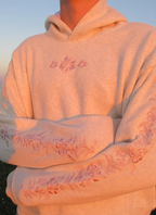 Hibiscus Print Hoodie Graphic Fleece Fall Casual Pullover