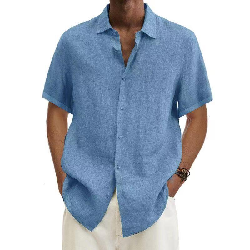 Mens Casual Short Sleeve Shirt Five Color
