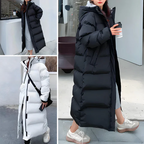 Women's Long Winter Jacket Hooded Windproof Lined Pockets