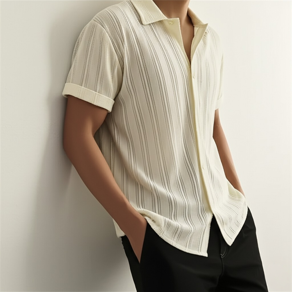 Mens Polo Open Collar Short Sleeve Four Color