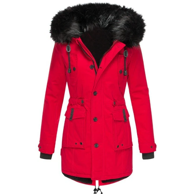 Women's Parka Coat Hooded Winter Padded Elegant Warm