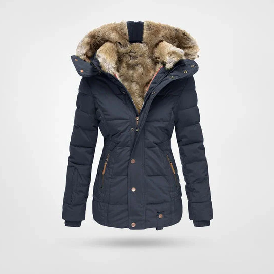 Women's Winter Jacket Hooded Fleece Lined Four Pockets Warm