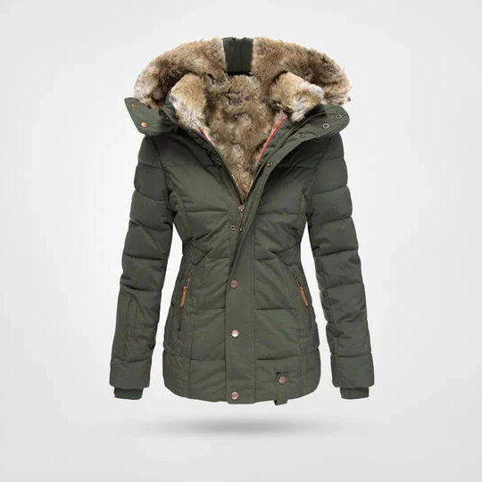 Women's Winter Jacket Hooded Fleece Lined Four Pockets Warm