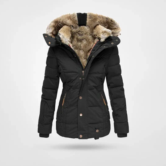 Women's Winter Jacket Hooded Fleece Lined Four Pockets Warm