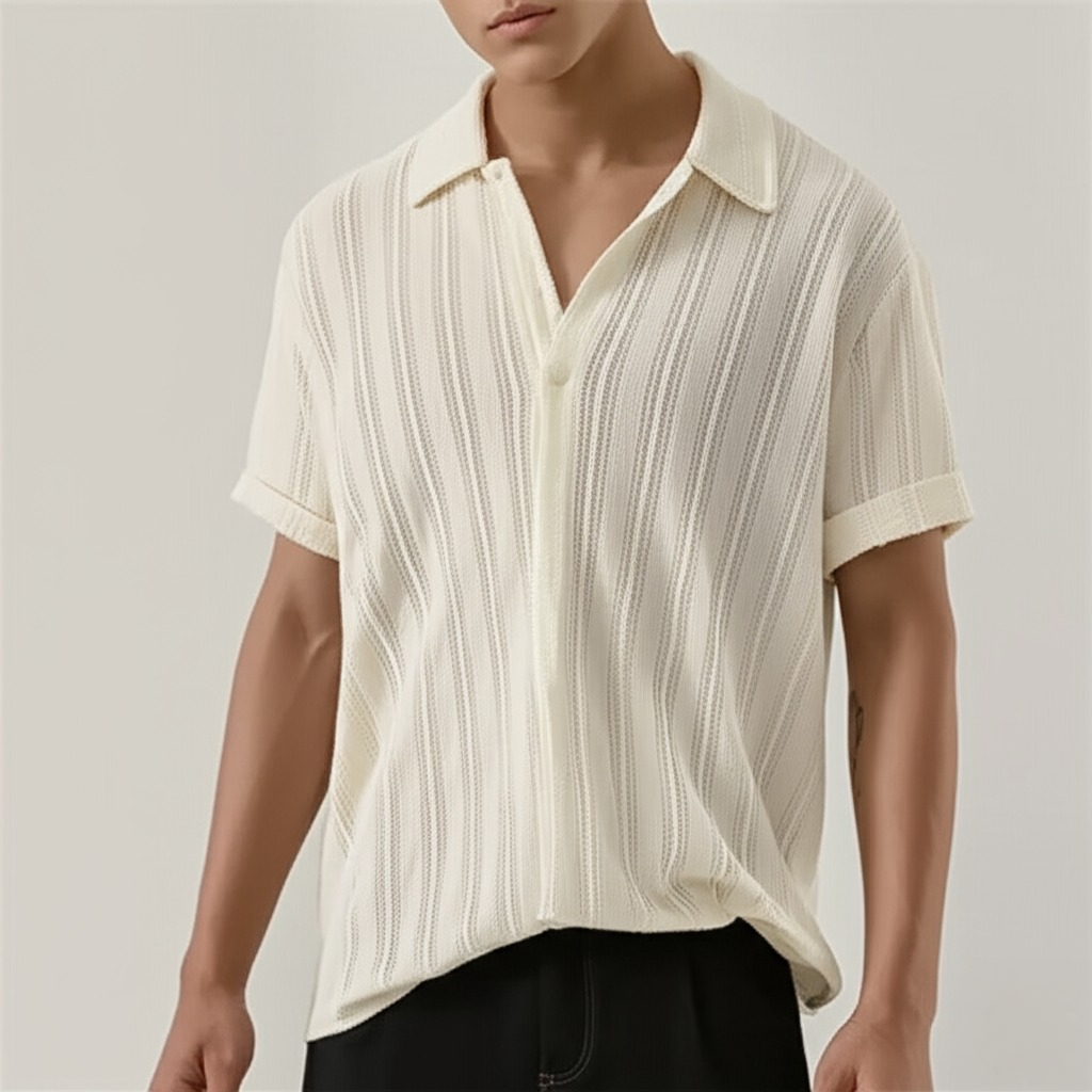 Mens Polo Open Collar Short Sleeve Four Color