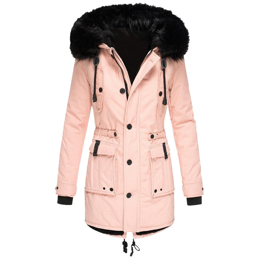 Women's Parka Coat Hooded Winter Padded Elegant Warm