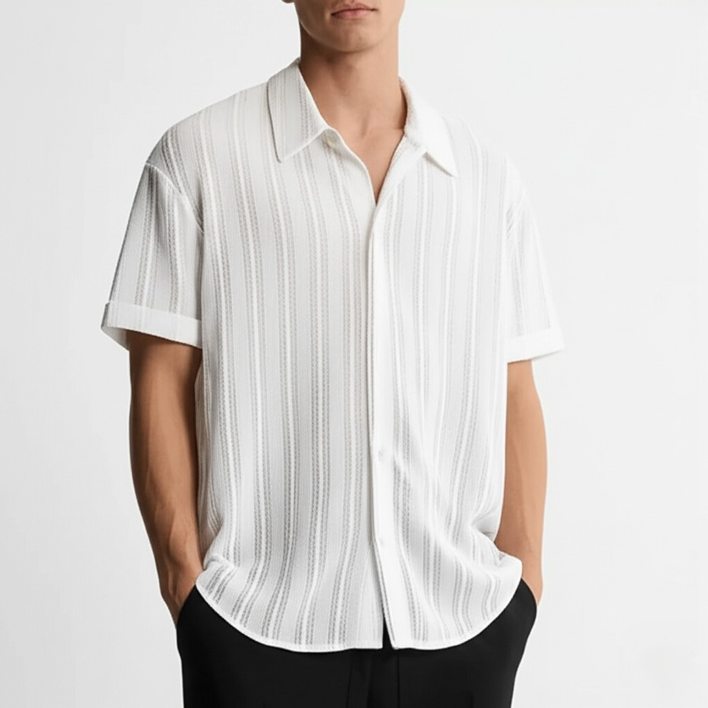 Mens Polo Open Collar Short Sleeve Four Color