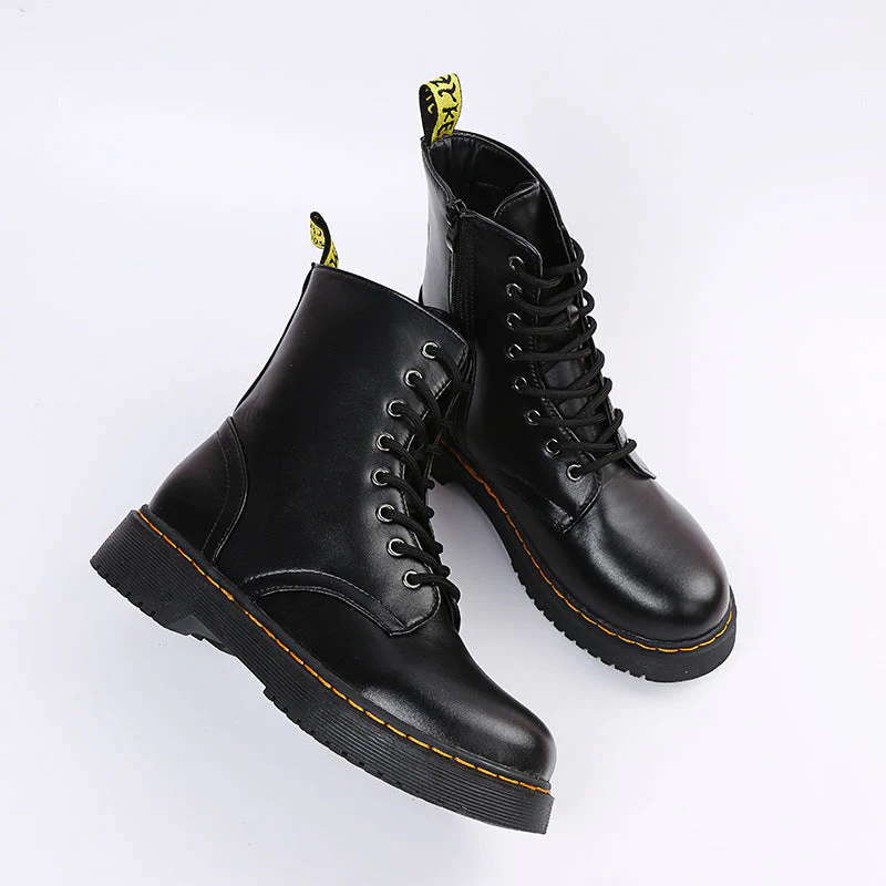 Women's Boots Lace Up Side Zip Rubber Sole Comfort