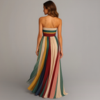 Strapless Pleated Maxi Dress