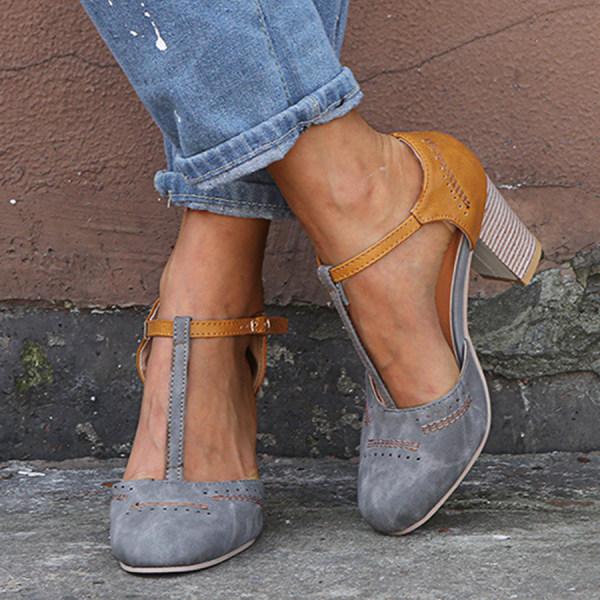 Orthopedic Heels Non-Slip Block Heel