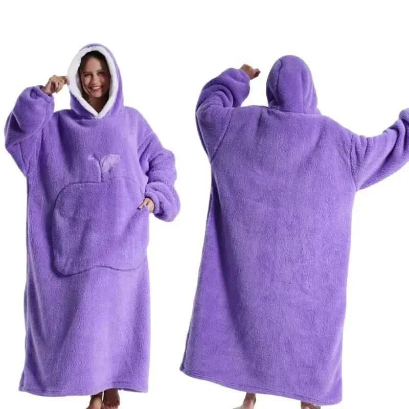 Oversized Fleece Hoodie Plush Soft Hooded Pullover Unisex
