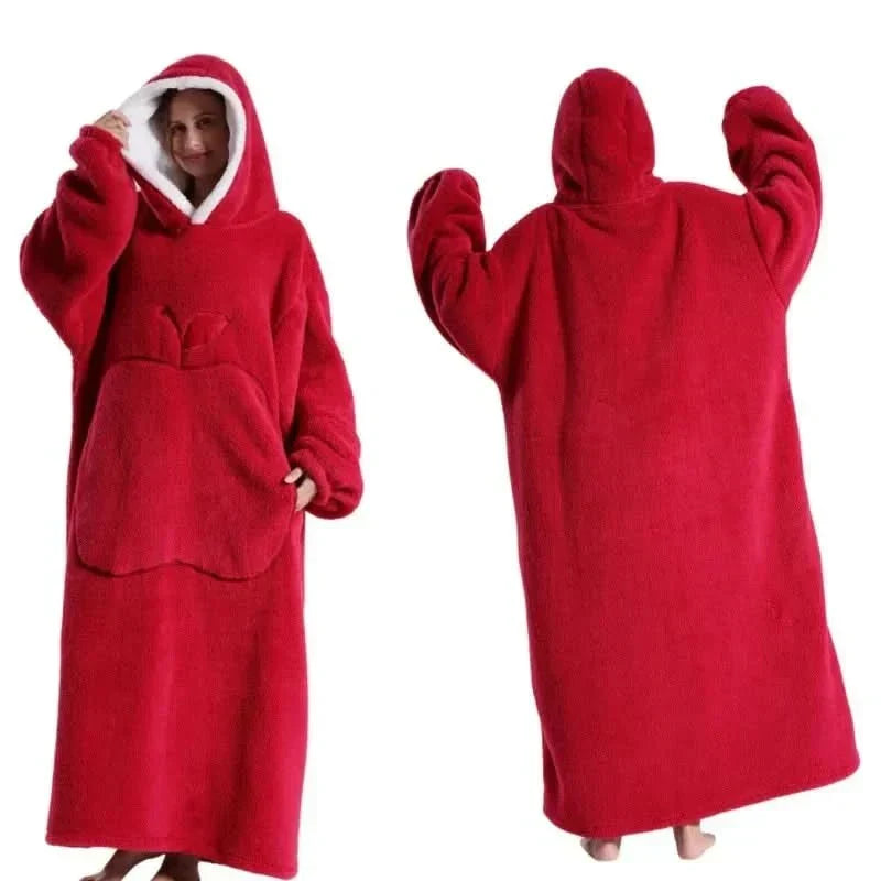 Oversized Fleece Hoodie Plush Soft Hooded Pullover Unisex