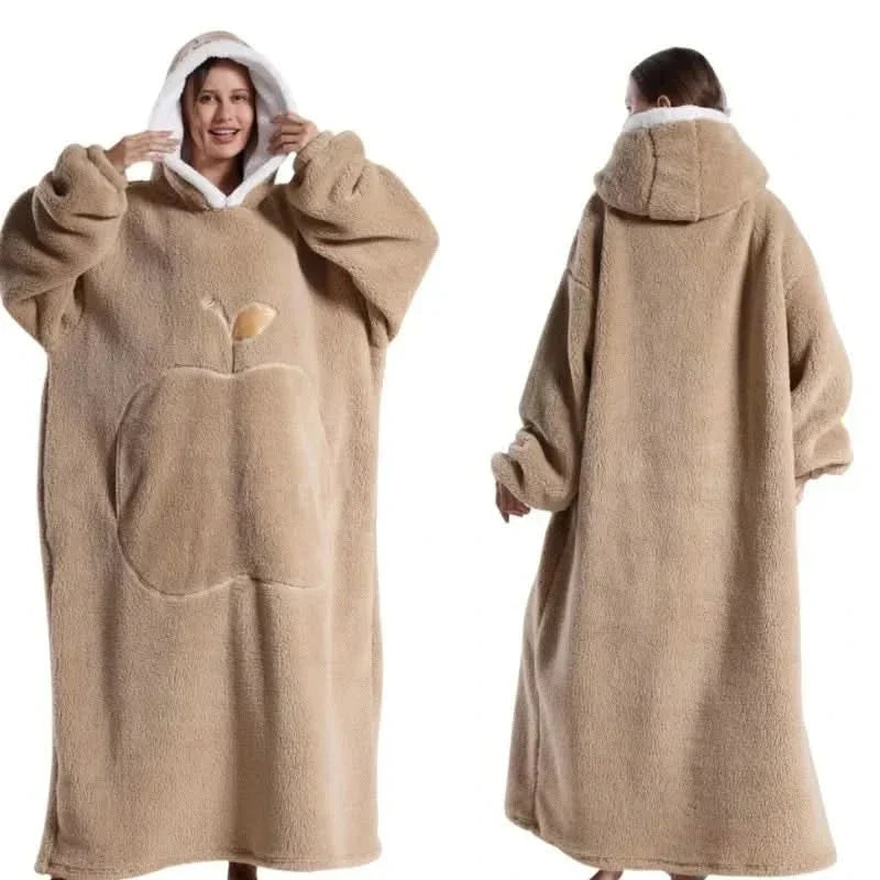 Oversized Fleece Hoodie Plush Soft Hooded Pullover Unisex