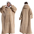Oversized Fleece Hoodie Plush Soft Hooded Pullover Unisex