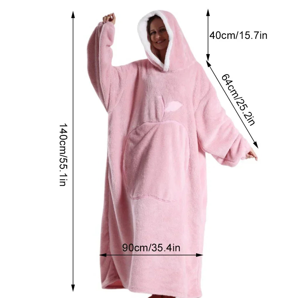 Oversized Fleece Hoodie Plush Soft Hooded Pullover Unisex