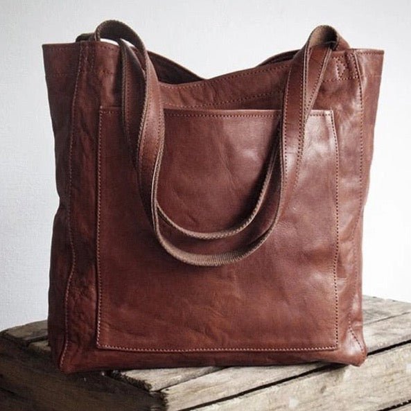 Structured Leather Tote Bag