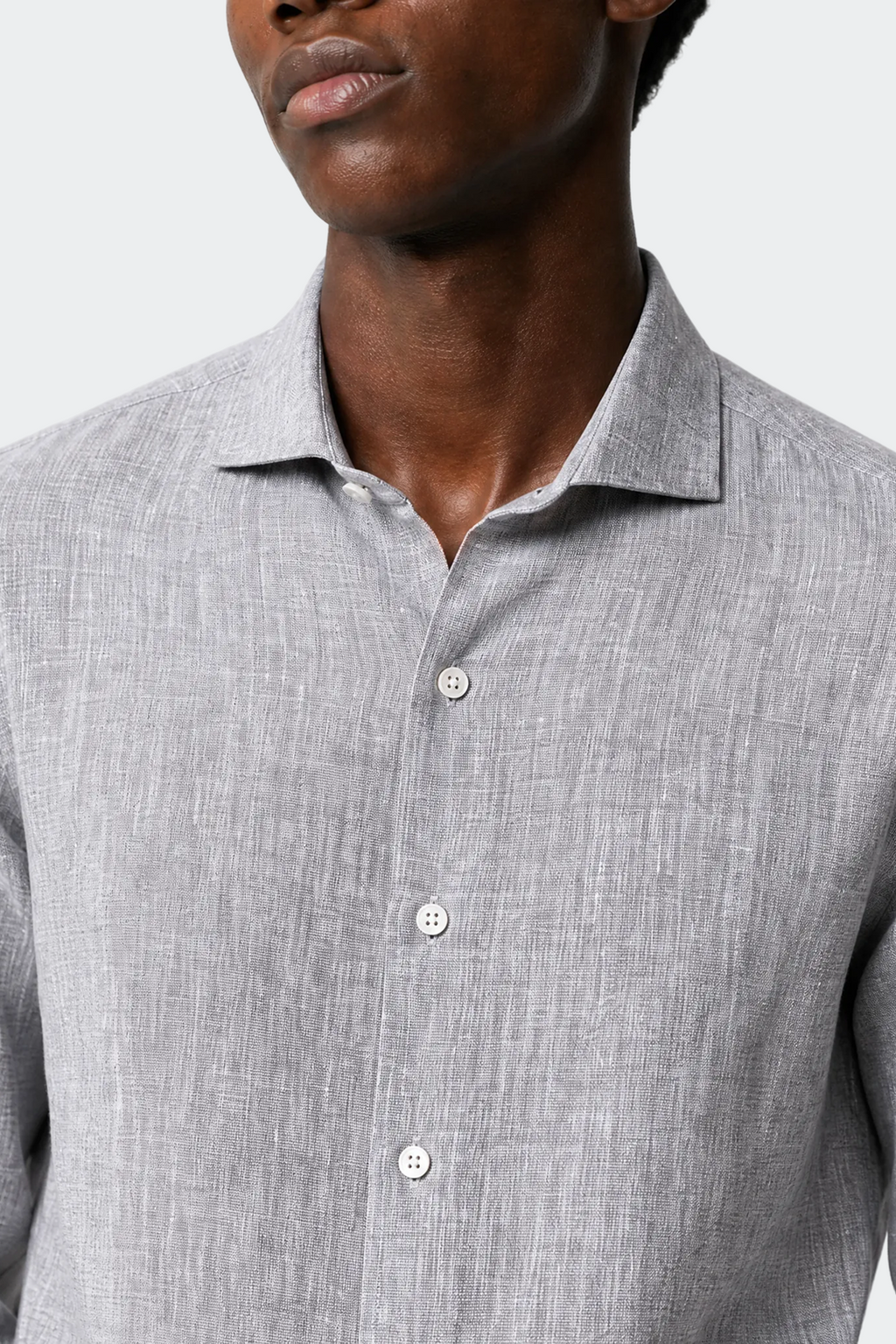 Mens Linen Shirt Spread Collar Relaxed Fit Five Color