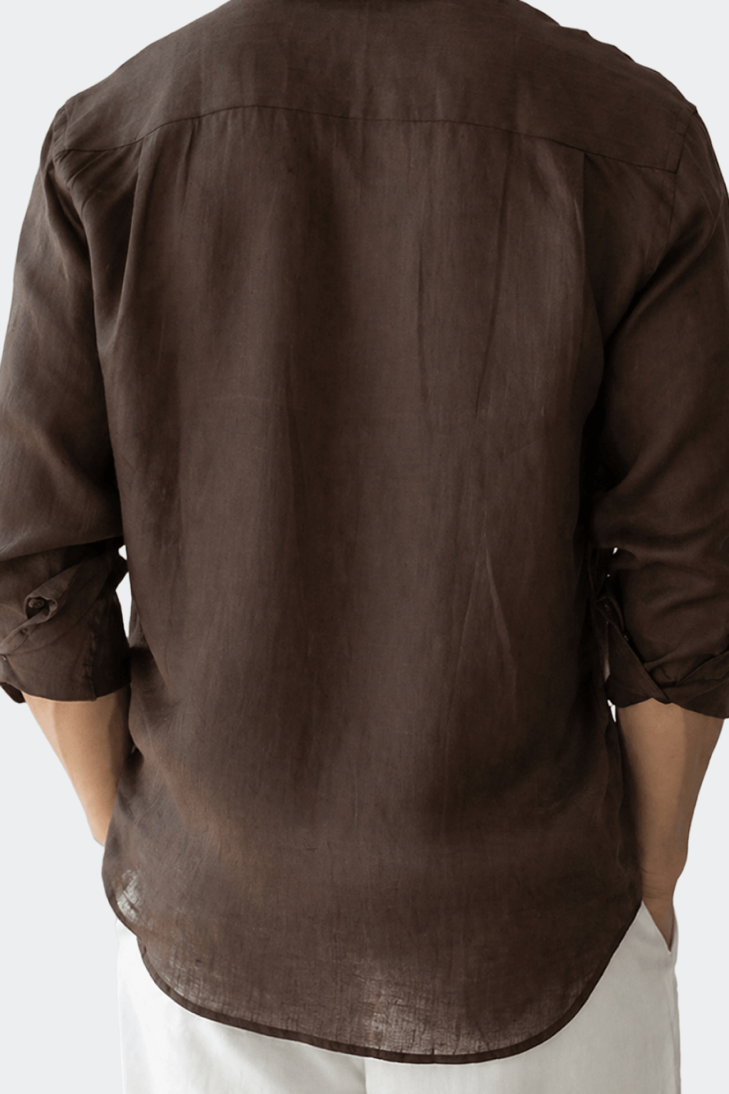 Mens Linen Shirt Spread Collar Relaxed Fit Five Color