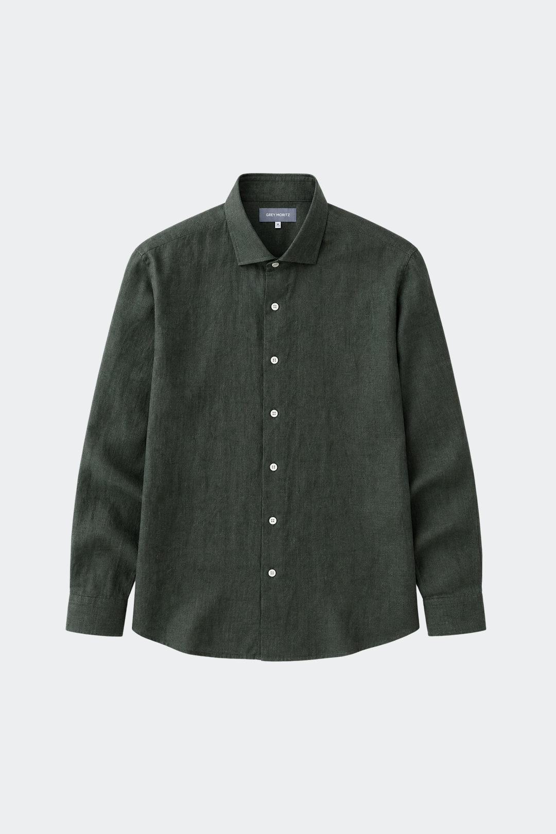 Mens Linen Shirt Spread Collar Relaxed Fit Five Color