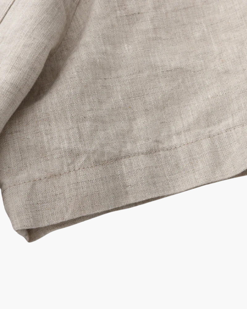 Mens Linen Shirt Short Sleeve Summer Five Color