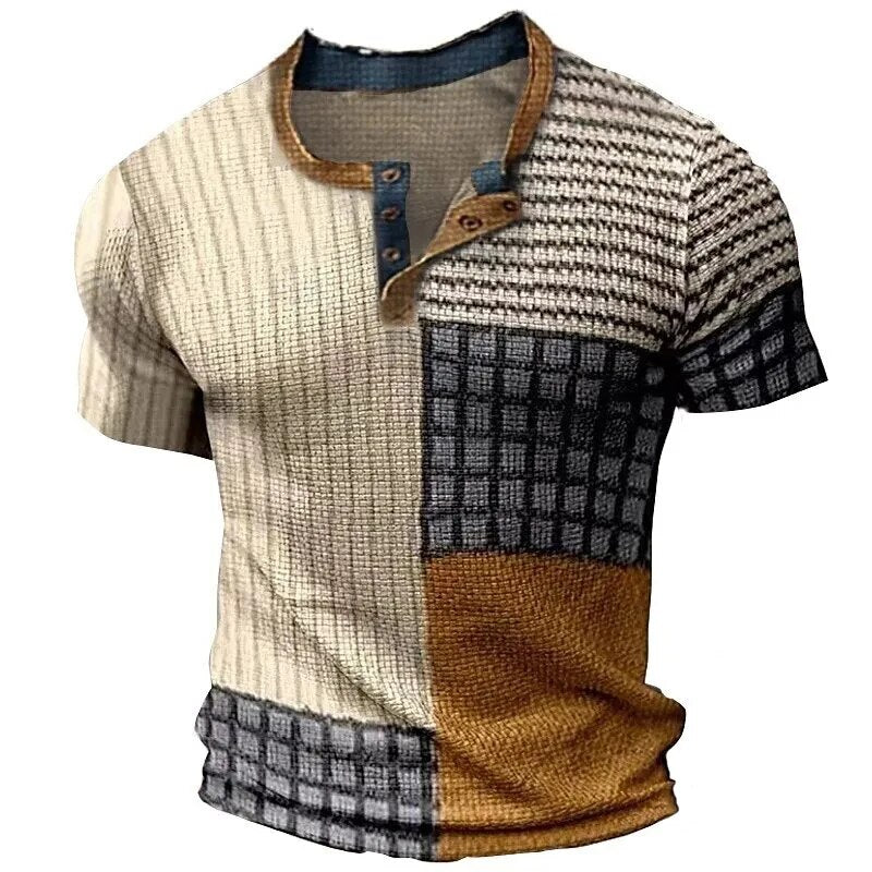 Mens Print Polo Shirt Casual