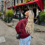 Oversized Faux Leather Jacket Red Biker Statement
